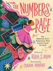 Cover of the book 'The Numbers Race: How Shakuntala Devi's Mathematical Mind Zoomed Around the World'
